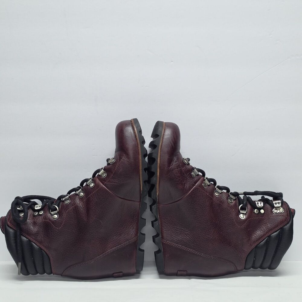 Sorel Boots Conquest Casual Wedge Ankle Boot Burgundy Leather Lace Up womens 10 - Picture 3 of 9